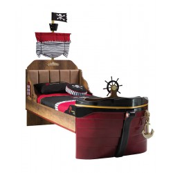 Bed Pirate ship with a chest